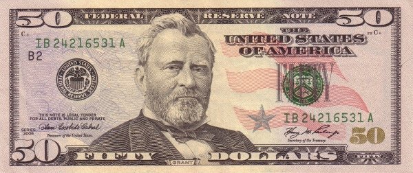 United States 50 Dollar Federal Reserve Note - XF Variant